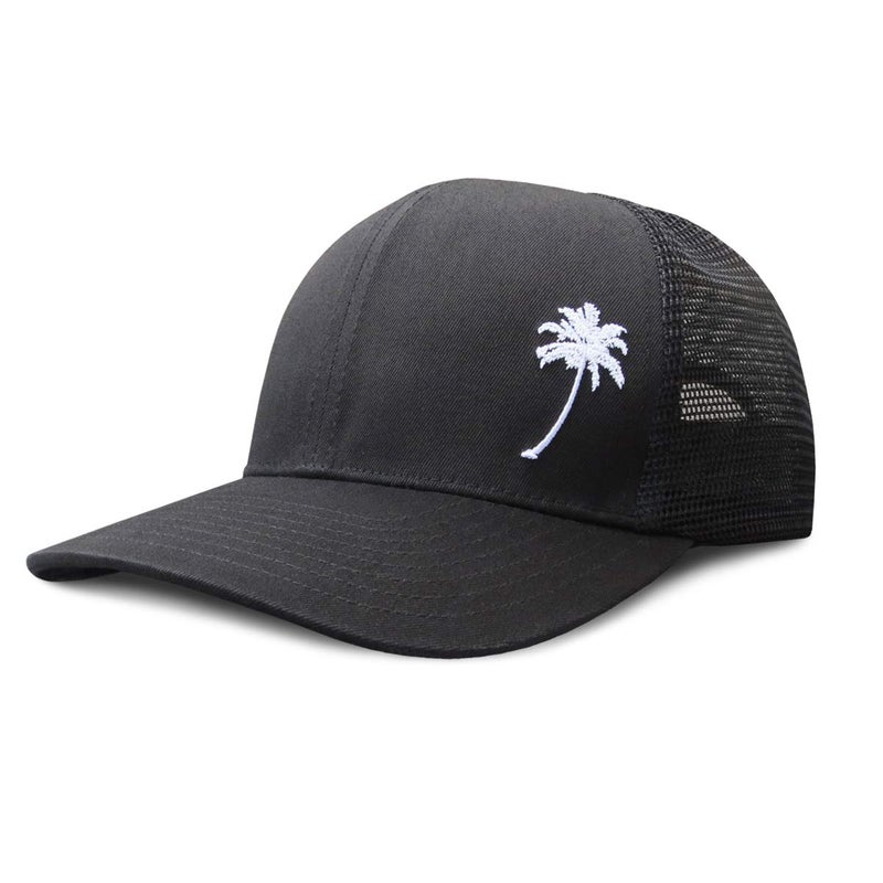 Grace Folly Trucker Hat for Men or Women- Many Cool Designs (Palm Tree- Black) - Image 1